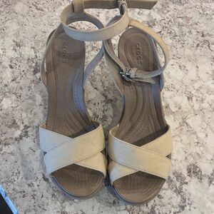 CROCS Women's Beige Strappy Sandals